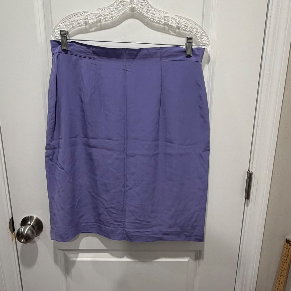 Patrick Collection Womens Silk Pencil Skirt 100% Silk Purple Size 12